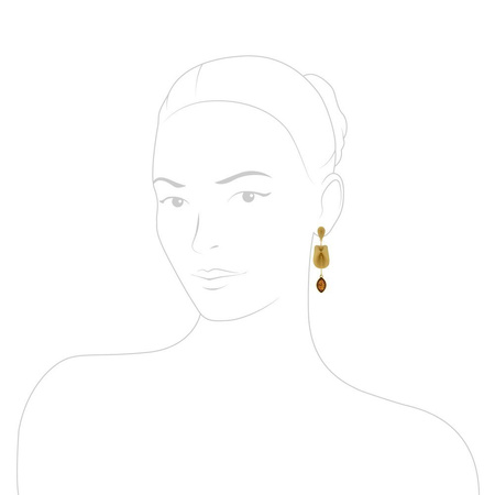 Kolczyki srebrne z bursztynem