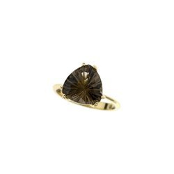 Gold ring with smoky quartz