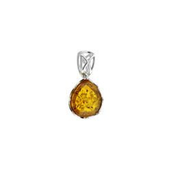Silver pendant with amber