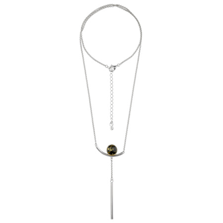 Silver necklace with amber