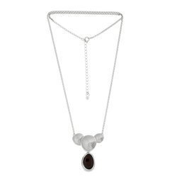 Silver necklace with amber