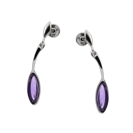 Silver earrings with ametyst and rose quartz