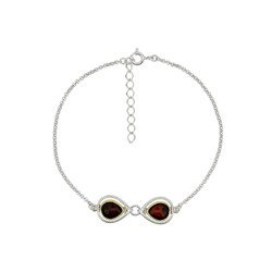 Silver bracelet with amber