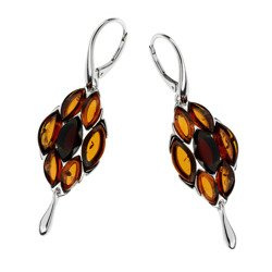 Silver earrings with amber