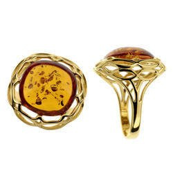Silver ring with amber