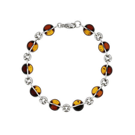 Silver bracelet with amber