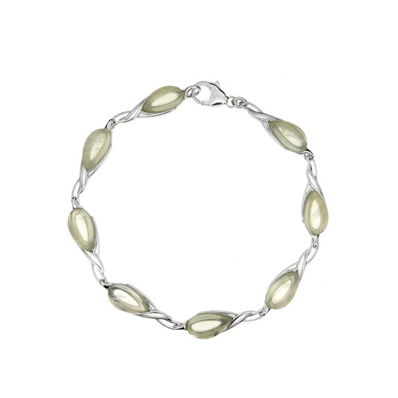 Bransoletka srebrna z prehnitem