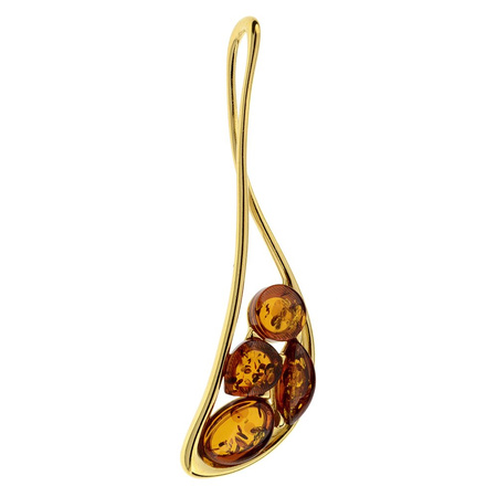 Silver pendant with amber