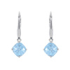 Gold earrings with blue topaz