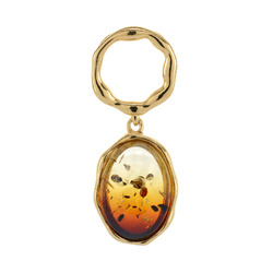 Silver pendant with amber
