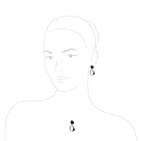 Silver earrings with amber
