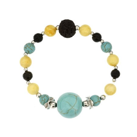Silver set with amber