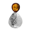 Silver pendant with amber