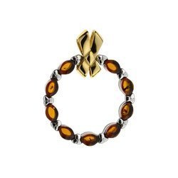Silver pendant with amber