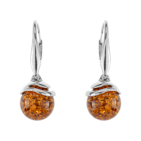 Silver earrings with amber 