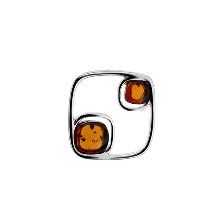 Silver pendant with amber