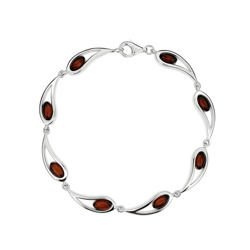 Silver bracelet with amber