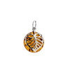 Silver pendant with amber
