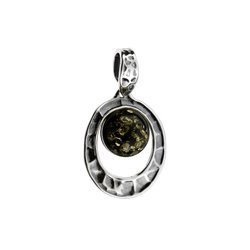 Wisiorek srebrny z bursztynem