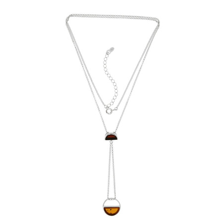 Silver necklace with amber
