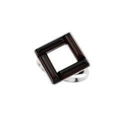 Silver ring with amber