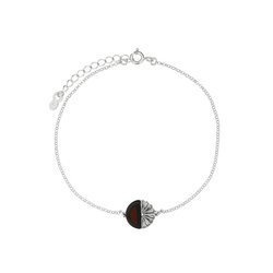 Bransoletka srebrna z bursztynem