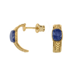 Silver earrings with labradorite