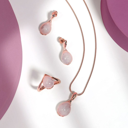 Silver pendant with rose quartz 