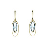 Gold earrings with london blue topaz