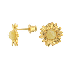 Silver  earrings with amber  - Margaret