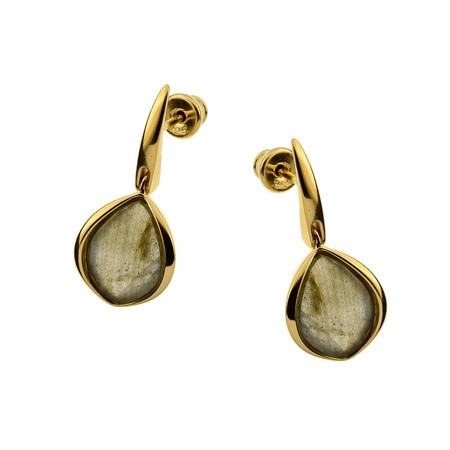 Silver earrings with labradorite