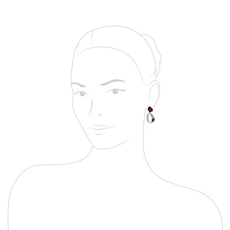 Silver earrings with amber
