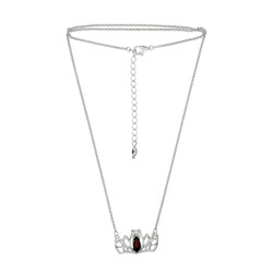 Naszyjnik srebrny z bursztynem - korona