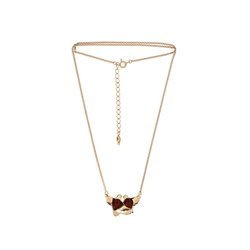 Silver necklace with amber - doves