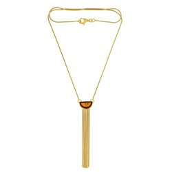Silver necklace with amber