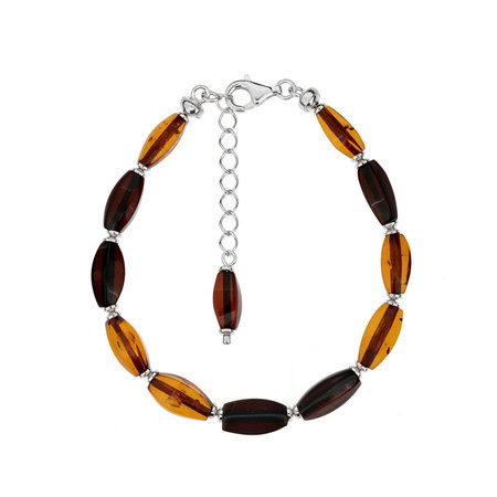 Silver bracelet with amber