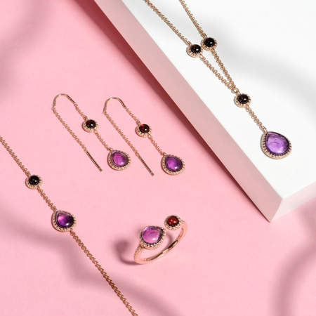 Silver earrings with amethyst