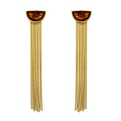 Silver earrings with amber