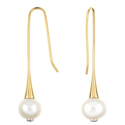Silver earrings with natural pearl