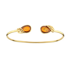 Silver bracelet with amber