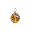 Silver pendant with amber