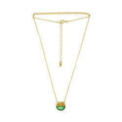 Silver necklace with green agate