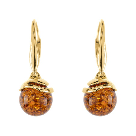 Silver earrings with amber 