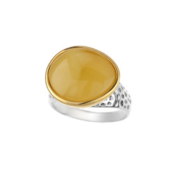 Silver ring with amber