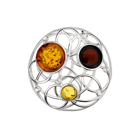 Wisiorek srebrny z bursztynem