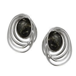 Kolczyki srebrne z bursztynem