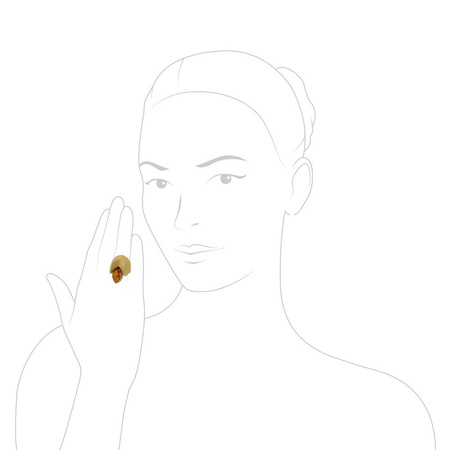Silver ring with amber