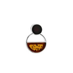Silver pendant with amber