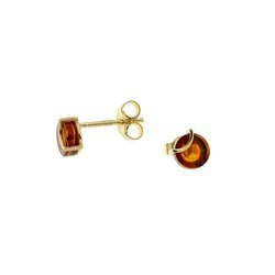 Gold earrings with amber