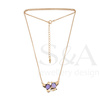 Silver necklace with amethyst -  doves